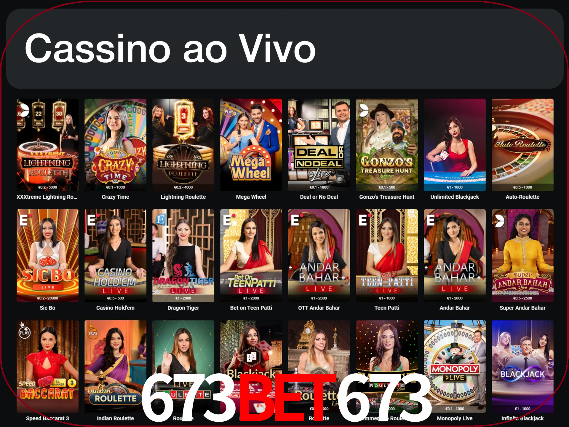 Jogue jogos de cassino com um verdadeiro dealer.