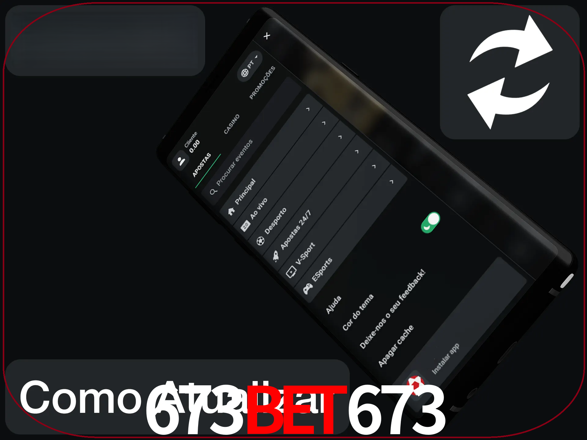 O aplicativo é atualizado automaticamente quando você faz o login.