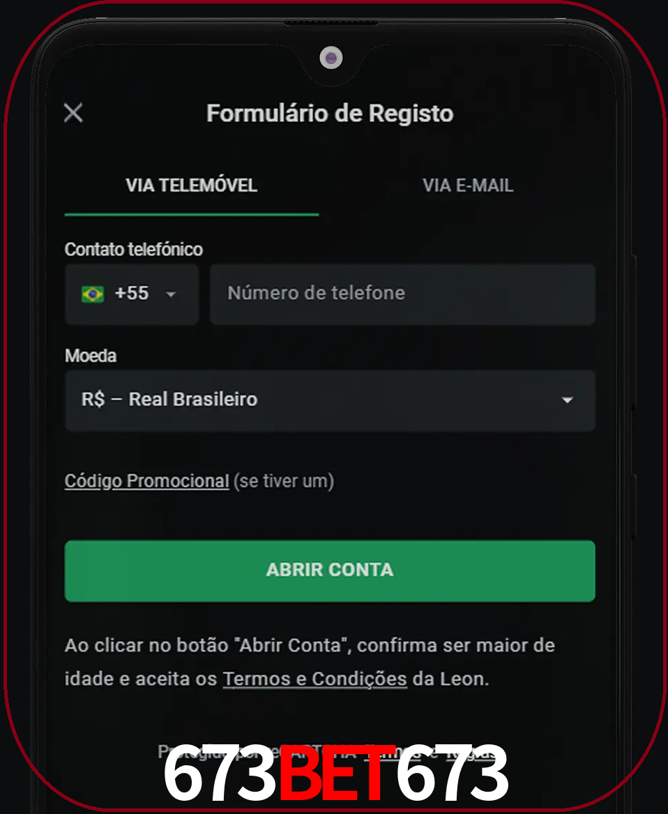 Abra o aplicativo e inicie o processo de registro.