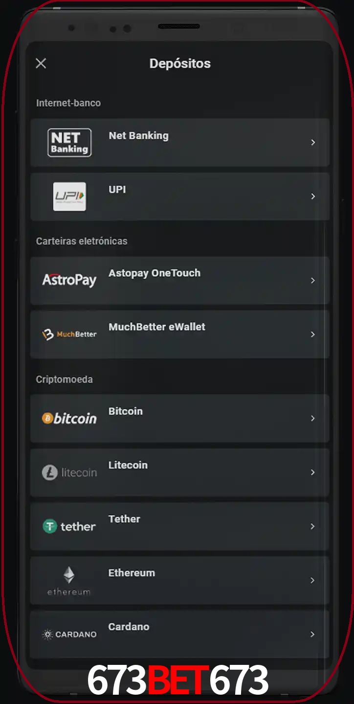 Você pode usar métodos alternativos de depósito.